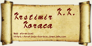 Krstimir Koraca vizit kartica
